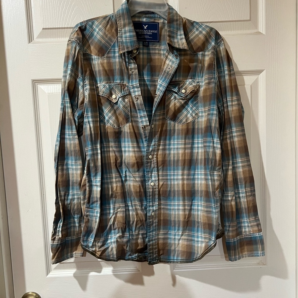 Men's Plaid Button-Up Shirt